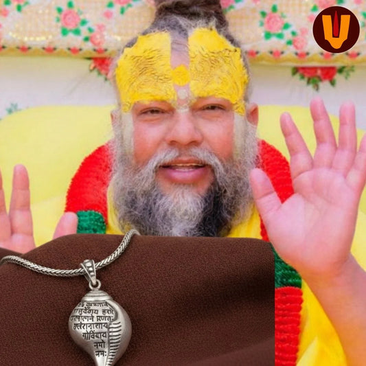 Auspicious Shri Krishna Mantra Shankh Pendant with Chain